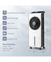 Costway Evaporative Air Cooler 3-in-1 Portable Swamp Cooling Fan w/ 12H Timer Remote