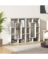 Costway 7-Cube Geometric Bookshelf with Anti-Toppling Device Modern Open Bookcase