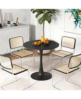 Costway 31.5" Round Dining Table with Anti-Slip Pp Ring Modern Bistro Table for Dining Room