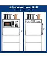 36'' 2-Tier Over shelf for Prep & Worktable Stainless Steel Adjustable Lower Shelf