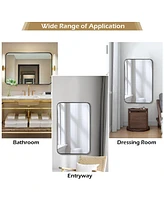 Costway 32"x20" Wall-Mounted Rectangle Mirror Metal Frame Bathroom Entryway