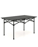 Gymax Aluminum Camping Table for 4-6 People Folding Picnic Table w/ Carry Bag