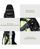 Costway Golf Stand Cart Bag Club w/6 Way Divider Carry Organizer