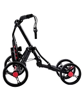 Costway Folding 4 Wheel Golf Pull Push Cart Trolley Club Umbrella