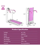 Costway 800W Folding Treadmill Electric /Support Motorized Power