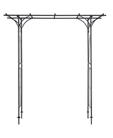 Costway Garden Wedding Rose Arch Pergola Archway Flowers Climbing Plants Trellis Metal