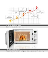 Costway 0.7Cu.ft Retro Countertop Microwave Oven 700W Led Display Glass Turntable