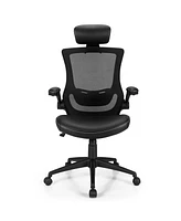 Costway Mesh Back Adjustable Swivel Office Chair Flip up Arms