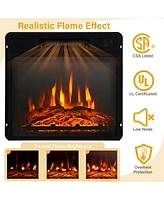 32" 1400W Electric Fireplace Mantel Tv Stand Space Heater W/ Shelf