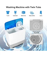 Costway Portable Twin Tub Washing Machine Washer(13.2lbs) & Spinner (8.8lbs)