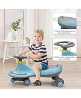 Costway Wiggle Car Ride-on Toy w/ Flashing Wheels for Toddlers & Kids