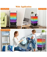 Costway 6 Drawer Rolling Storage Cart Tools Scrapbook Paper Office Organizer