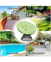 Costway Rattan Papasan Chair Ergonomic Chair 360-degree Swivel