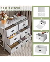 Costway 3-Tier Storage Organizer with 6 Foldable Fabric Drawers Fabric Storage Drawers