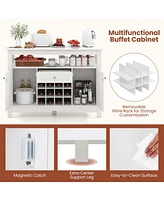 Costway Buffet Sideboard Wine Liquor Coffee Bar Cabinet with Removable Wine Rack