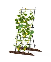 74" Garden Cucumber Trellis for Plant Climbing with Pe-Coated Frame, Trellis Net