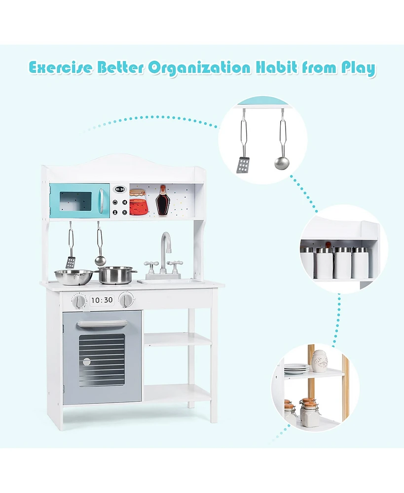 Kids Kitchen Play set Cookware Cooking Set with Pots & Pans