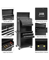 Costway High Capacity 6-Drawer Rolling Tool Chest Storage Cabinet Toolbox Combo