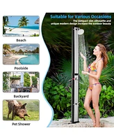 7.2 Ft 9.3 Gallon Solar Heated Shower w/ Adjustable Head & Foot Tap Spigot