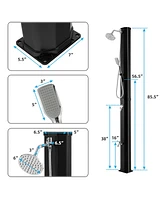 7.2 Ft 9.3 Gallon Solar Heated Shower w/ Rain Shower, Foot Shower & Hand Shower