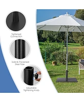 20'' Square Patio Umbrella Base Weighted 35 Lbs Outdoor Market Stand Footpads