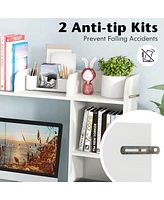 Desk Bookshelf Desktop Storage Organizer Display Shelf Rack Dorm Office