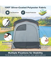 Costway 2 Room Shower Tent Oversize Privacy Shelter Portable Dressing Toilet Outdoor