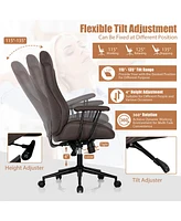 Costway High Back Ex ecutive Office Chair Adjustable Reclining Task Chair