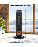 1500W Electric Space Heater Ptc Fast Heating Ceramic Heater 3D Realistic Flame