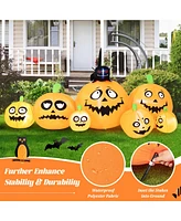 Costway 8FT Long Halloween Inflatable Pumpkins Self Inflating