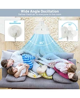 Costway 9'' Oscillating Pedestal Fan Portable Floor Fan w/ 3 Adjustable Heights & Speeds