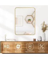 Costway 22''x 30''Bathroom Wall Mounted Mirror Aluminum Alloy Frame Decor