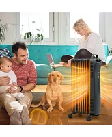 Costway 1500W Oil Filled Space Heater Electric Heater Adjustable Thermostat