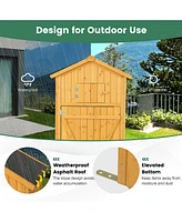 Garden Storage Shed Outdoor Lockable Storage Cabinet Tool Organizer with Shelves