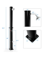 Costway 7.2 Ft 10 Gallon Solar Heated Shower w/Adjustable Head & Foot Tap Spigot