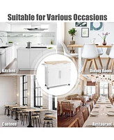 Costway Rolling Kitchen Cart Island Heavy Duty Storage Trolley Cabinet