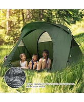 Gymax 2-Person Outdoor Camping Tent Cot Compact Elevated Set W/ External Cover Green