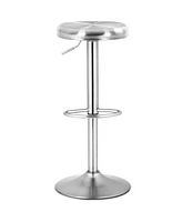 Costway Brushed Stainless Steel Swivel Bar Stool Seat Adjustable