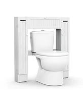 Costway Wooden Over The Toilet Storage Cabinet Drop Door Spacesaver Bathroom