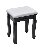 Costway Makeup Table Stool Set Tri Folding Mirror Vanity