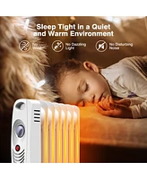 Costway 700 W Portable Mini Electric Oil Filled Radiator Heater 7-Fin Thermostat Home