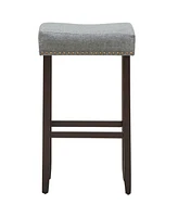 Costway Set of 2 Nailhead Saddle Bar Stools 29" Height