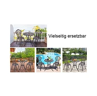 Costway Outdoor Patio Furniture leaf Design Cast Aluminum Bistro Set Antique Copper