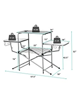 Costway Foldable Camping Table Outdoor Kitchen Portable Grilling