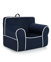 Costway Kids Sofa Toddler Foam Filled Armchair Velvet Fabric Baby