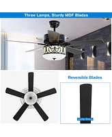 Costway 52'' Ceiling Fan W/Light Reversible Blade Adjustable Speed Remote Control