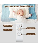 Costway 52'' Ceiling Fan with Light Reversible Crystal Ceiling Fan Lamp W/Remote Control