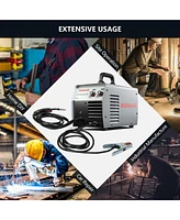 Costway Mig Welder Gasless Flux Core Welding Machine120V Igbt w/Welding Gun&Earth Clamp