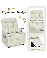 Kids Youth Recliner Chair Pu Leather w/Cup Holders & Side Pockets