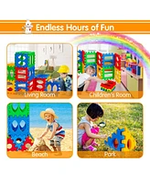 32 Pieces Big Waffle Block Set Kids Educational Stacking Building Toy
